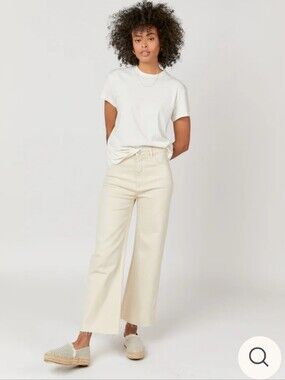 Oliver Logan Aberdeen Wide Leg Crop - Ecru Size 27